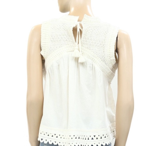 Sea New York Cream White Crochet sleeveless Blouse Tank Top - Picture 8 of 8
